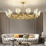 Lumière Ring Crystal Chandelier in Gold Brass – Modern Ceiling Light