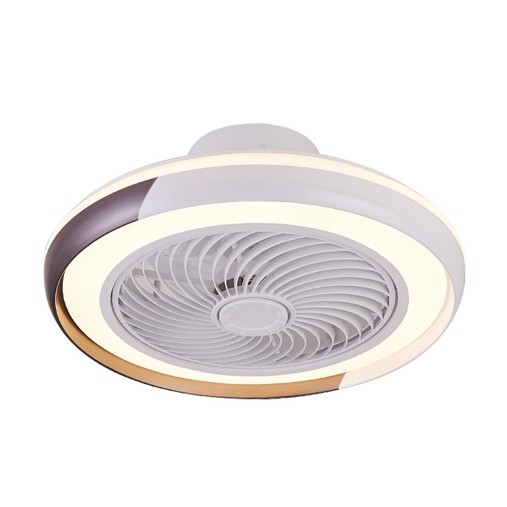 Modern Flush Mount Bladeless Ceiling Fan with Dimmable LED Light