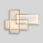 Overlapping Rectangles Aluminum Geometric Style Flush Mount Lighting Led Ceiling Light