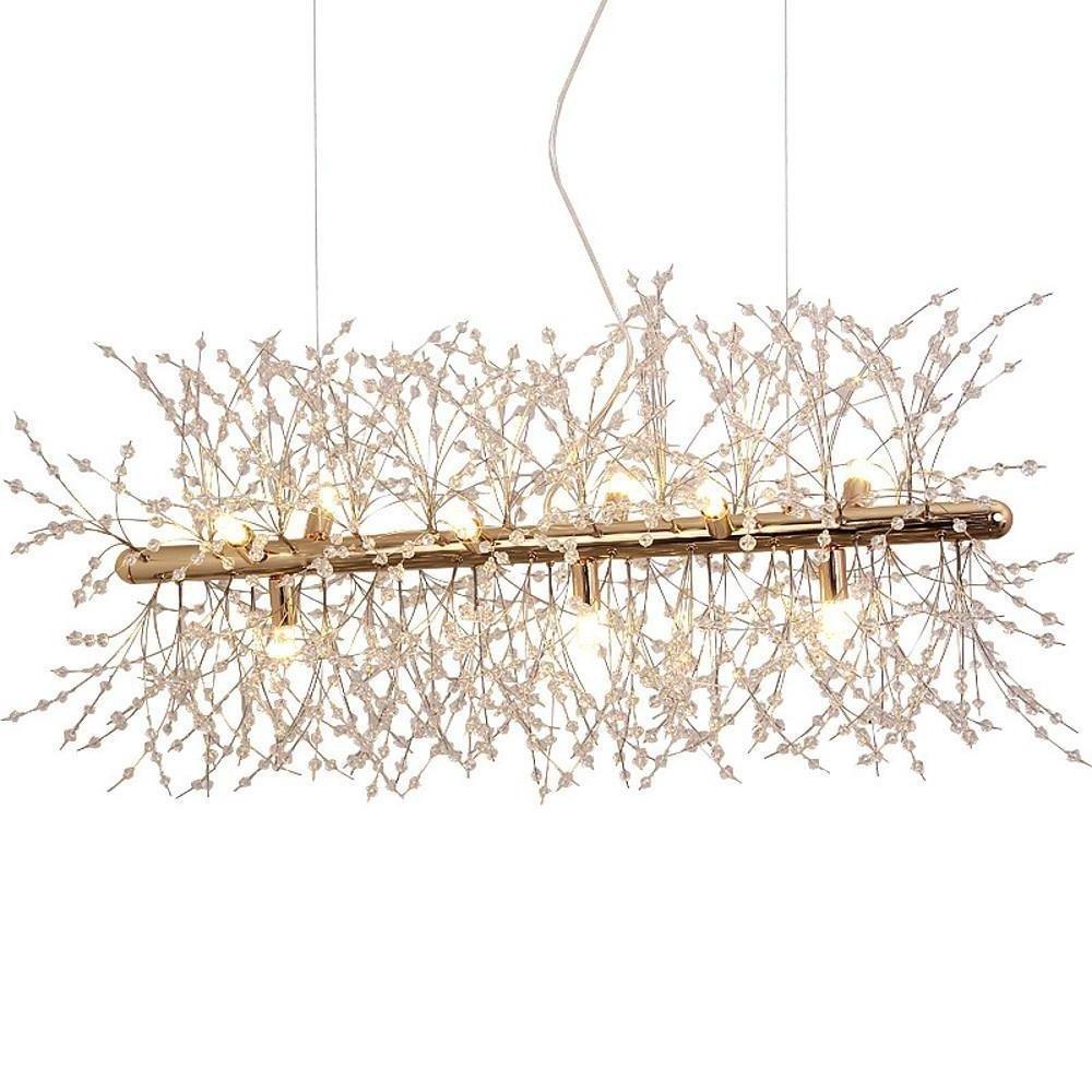 Luxury Modern Led Pendant Light With Electroplated Metal Crystal Design E26 E27 Compatible