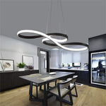 Ribbon LED Pendant Light – Modern Geometric Linear Chandelier