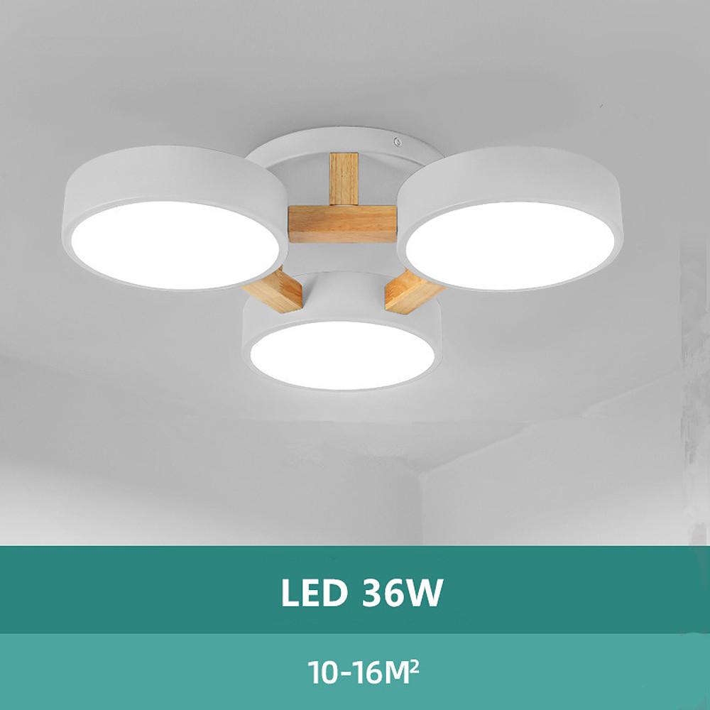 Aurelia Trio LED Flush Mount Ceiling Light in Metal and Wood