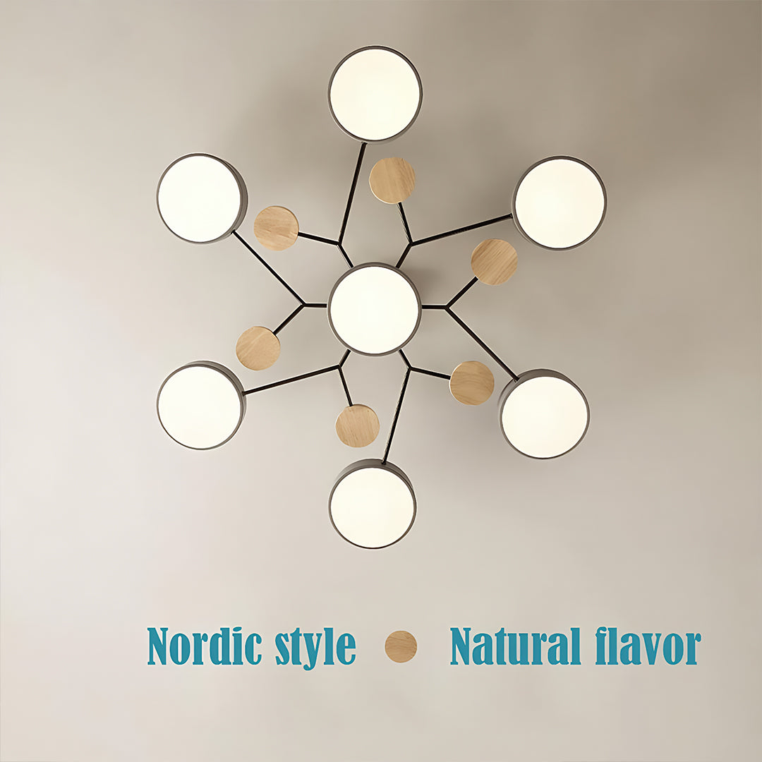 Orbital Sputnik Semi Flush Mount LED Chandelier in Metal and Acrylic