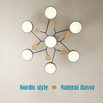 Orbital Sputnik Semi Flush Mount LED Chandelier in Metal and Acrylic